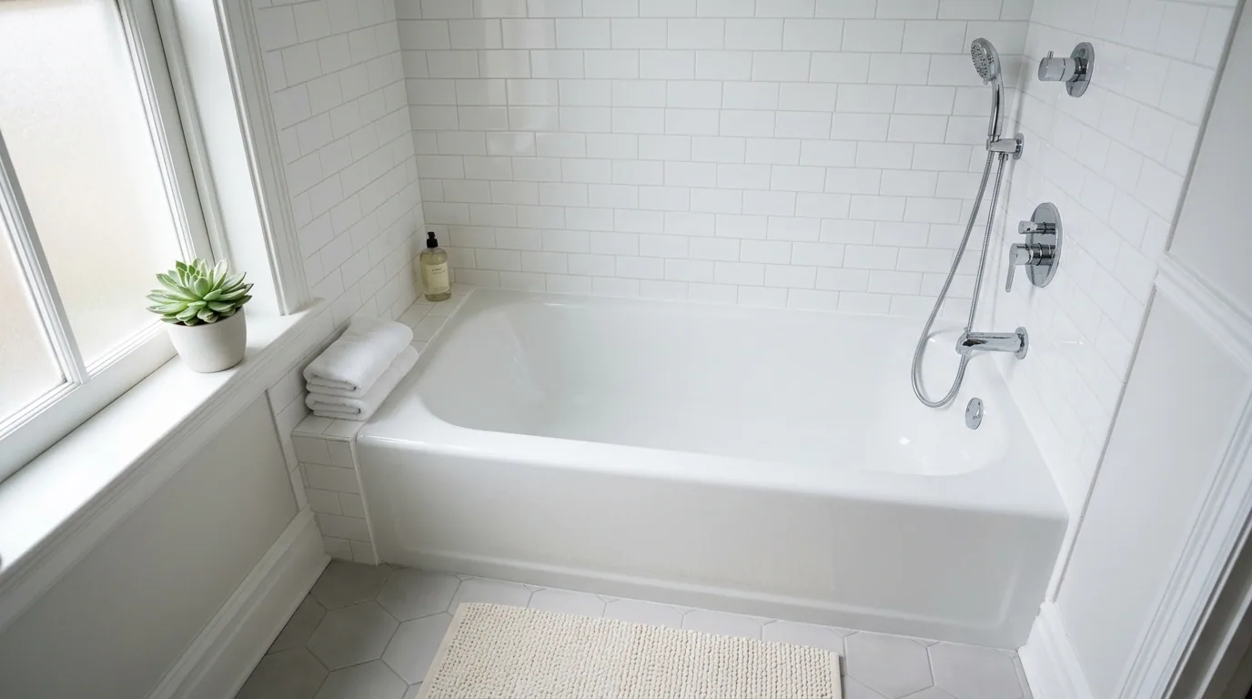 The finished result of professional tub refinishing: the completed work looking clean, correct and — Abilene, TX