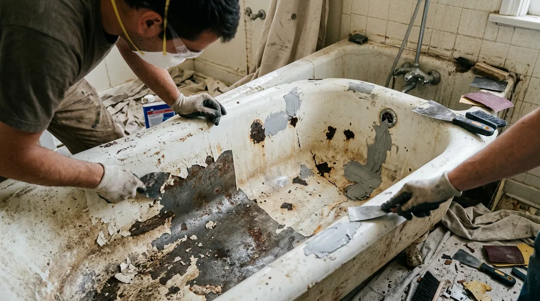 Any previous refinish coating has to come off completely — Abilene, TX